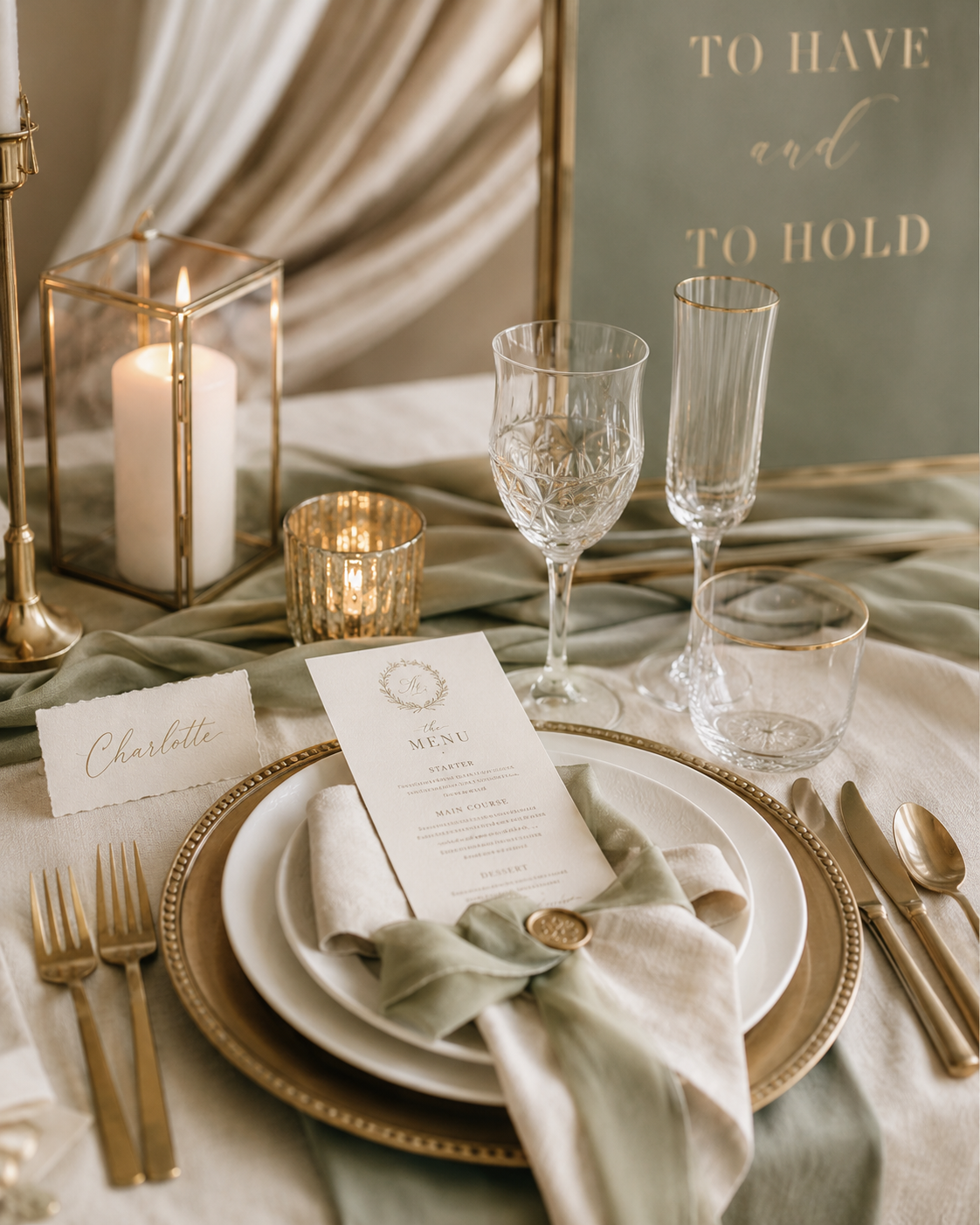 Wedding table accessories and stationery