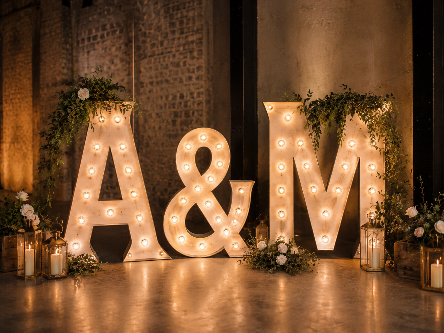 Wedding light-up letters styling