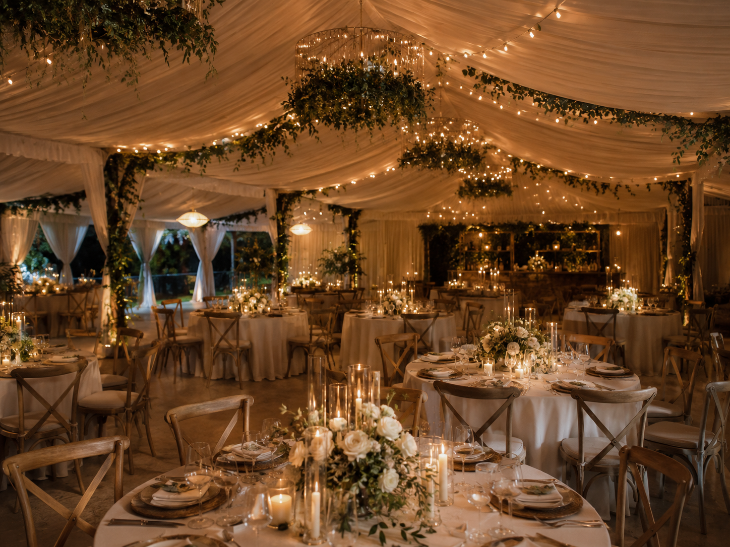 Styled wedding marquee